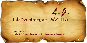 Lövenberger Júlia névjegykártya